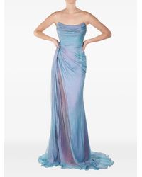 ANDREEA VENECIUC - Ocean Glow Strapless Draped Gown - Lyst