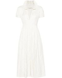 Philosophy Di Lorenzo Serafini - V-Neck Pleated Midi Dress - Lyst