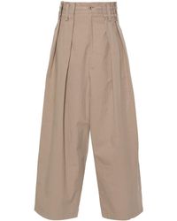 Y's Yohji Yamamoto - Pantalon en coton à design plissé - Lyst