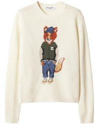 Maison Kitsuné - Dressed Fox Intarsia-Knit Sweater - Lyst