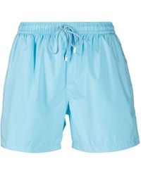 Fedeli Drawstring-waist Swim Shorts - Blue