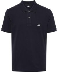 C.P. Company - Embroidered-logo Cotton Polo Shirt - Lyst