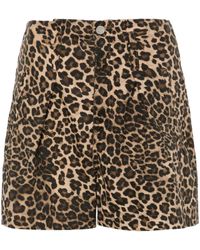 Liu Jo - Leopard-print Cotton Shorts - Lyst