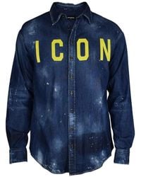 DSquared² - Icon-Print Denim Shirt - Lyst