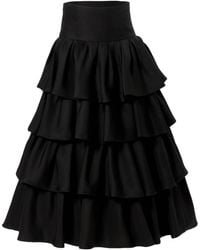 Carolina Herrera - Tiered Midi Skirt - Lyst