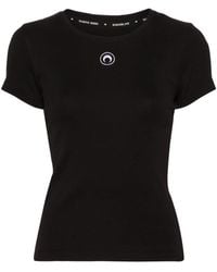Marine Serre - Logo Organic Cotton T-Shirt - Lyst