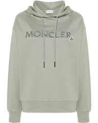 Moncler - Hoodie mit Logo-Stickerei - Lyst