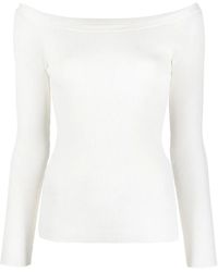 P.A.R.O.S.H. - P.A.R.O..H. Fine Ribbed Off-Shoulder Top - Lyst