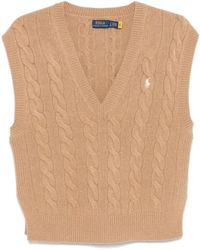 Polo Ralph Lauren - V-Ausschnitt-Pullover Mit Zopfmuster - Lyst