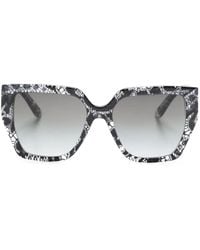 Dolce & Gabbana - Lace-Detail Square-Frame Sunglasses - Lyst