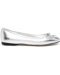 Jimmy Choo - Elme Metallic Ballerina Shoes - Lyst