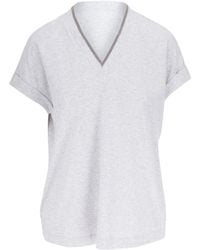Brunello Cucinelli - V-Neck T-Shirt - Lyst