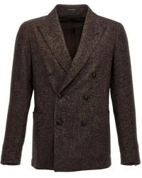 Tagliatore - Mélange-Effect Blazer - Lyst