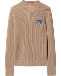 Off-White c/o Virgil Abloh - Logo-Intarsia Wool Jumper - Lyst