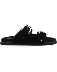 P.A.R.O.S.H. - Flache Sandalen Aus Wildleder - Lyst