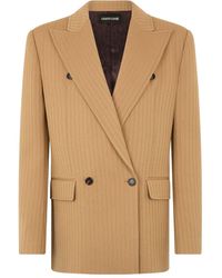 Roberto Cavalli - Double-Breasted Striped Blazer - Lyst