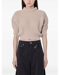 Sportmax - Pull Crop En Maille À Design Côtelé - Lyst