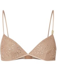Liu Jo - Tulle Top With Jewel Embroidery - Lyst
