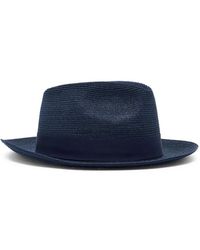 Giorgio Armani - Ribbon-Detail Woven Hat - Lyst