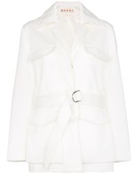 Marni Chaqueta convertible con cinturón - Blanco