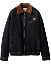 Miu Miu - Giacca Denim Con Colletto A Coste - Lyst