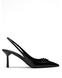 Prada - Slingback-Pumps Aus Leder - Lyst