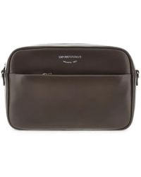 Emporio Armani - Logo-Print Leather Camera Bag - Lyst