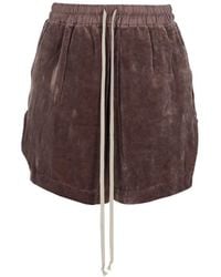 Rick Owens - Velvet Drawstring Mini Shorts - Lyst
