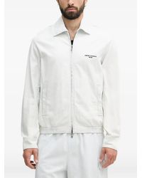 ARMANI EXCHANGE - Logo-Embroidered Zip-Up Jacket - Lyst