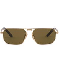 Prada - Logo-plaque Pilot-frame Sunglasses - Lyst