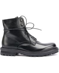 Officine Creative Lace Up Military Boots - Black