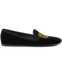 Miu Miu - Logo-embroidered Velvet Slippers - Lyst