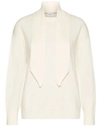 Marella - Scarf-Detail Long-Sleeve Sweater - Lyst