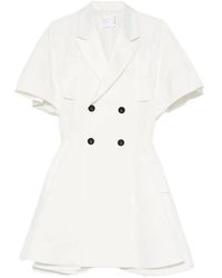 Sacai - Flared Jurk Met Dubbele Rij Knopen - Lyst