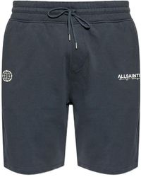 AllSaints - Logo Drawstring Track Shorts - Lyst
