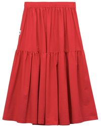 Chocoolate - Elastic-Waistband Midi Skirt - Lyst