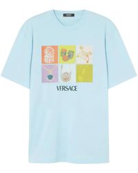 Versace - Relaxed-Fit Aqua T-Shirt - Lyst