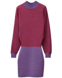 Versace - Wool Micro Cable-Knit Mini Dress - Lyst