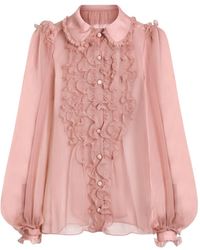 Dolce & Gabbana - Ruffled Buttoned Shirt - Lyst