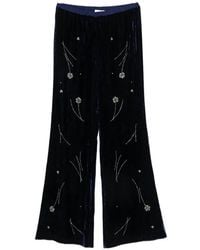 forte_forte - Fleurs D'Orient Floral-Embroidered Trousers - Lyst