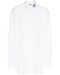 Raf Simons Embroidered Collar Oversize Fit Shirt - White