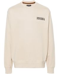 Zegna - Katoenen Sweater Met Logo - Lyst
