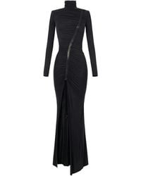 Elisabetta Franchi - High-neck Draping Maxi Dress - Lyst