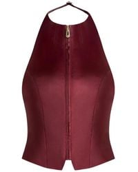 Manière De Voir - Claudette Satin Halterneck Backless Top - Lyst