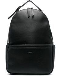 A.P.C. - Logo-stamp Faux-leather Backpack - Lyst