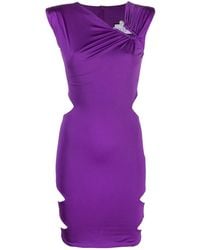 Philipp Plein - Gathered-Detail Cut-Out Dress - Lyst