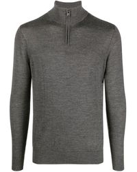 Emporio Armani - Zip-Front High Neck Jumper - Lyst