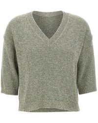Kangra - Sequin-Embellished V-Neck Blouse - Lyst