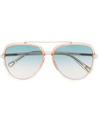 Chloé - Lunettes De Soleil Teintées À Monture Pilote - Lyst