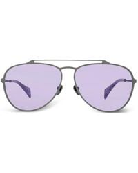 discord Yohji Yamamoto - Double-Bridge Pilot-Frame Sunglasses - Lyst